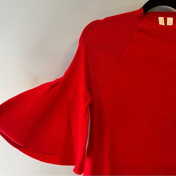 Anthropologie Sweater MOTH Red Anais Bell Sleeve Sweater Sz S EUC - Picture 3 of 9